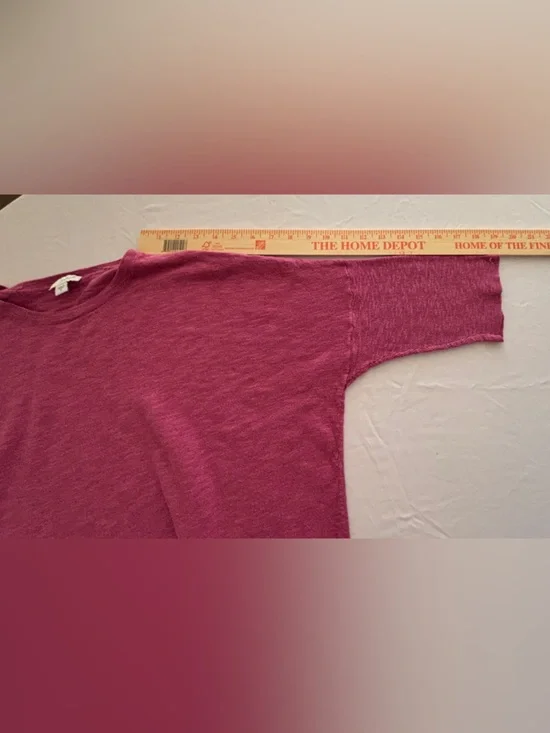 J. Jill Strawberry Pink Linen & Cotton Oversized Top w Pockets Women’s Medium - Picture 6 of 10